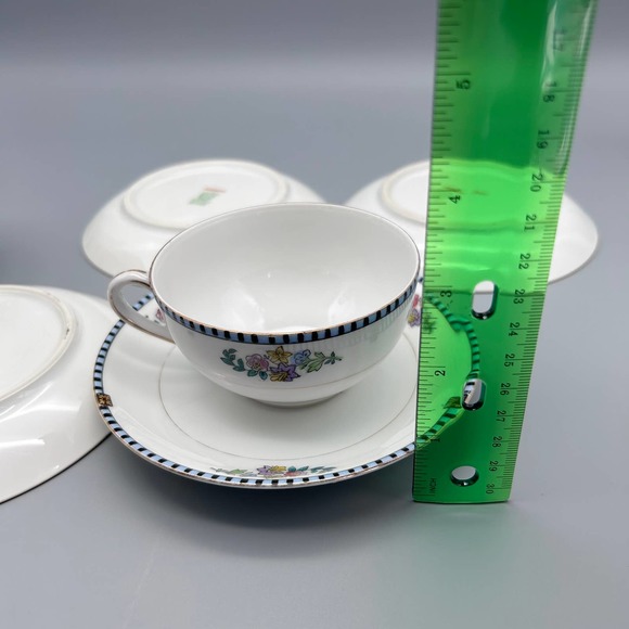 Vintage Noritake “Sheridan” Flat Cup & Saucer Sets 4 - Picture 9 of 9
